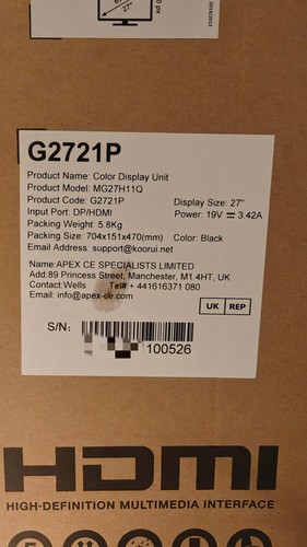 Koorui g2721p 27in ips 170hz - g2721p,