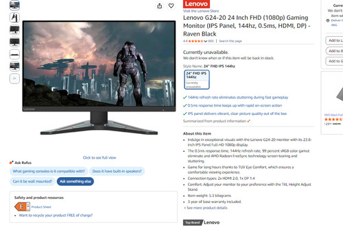 Lenovo g24 inch fhd - g24-20,