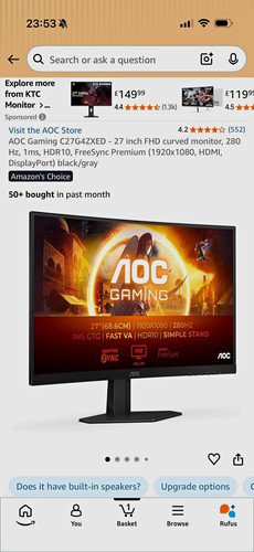 Aoc gaming c27g4zxed 27in - c27g4zxed,